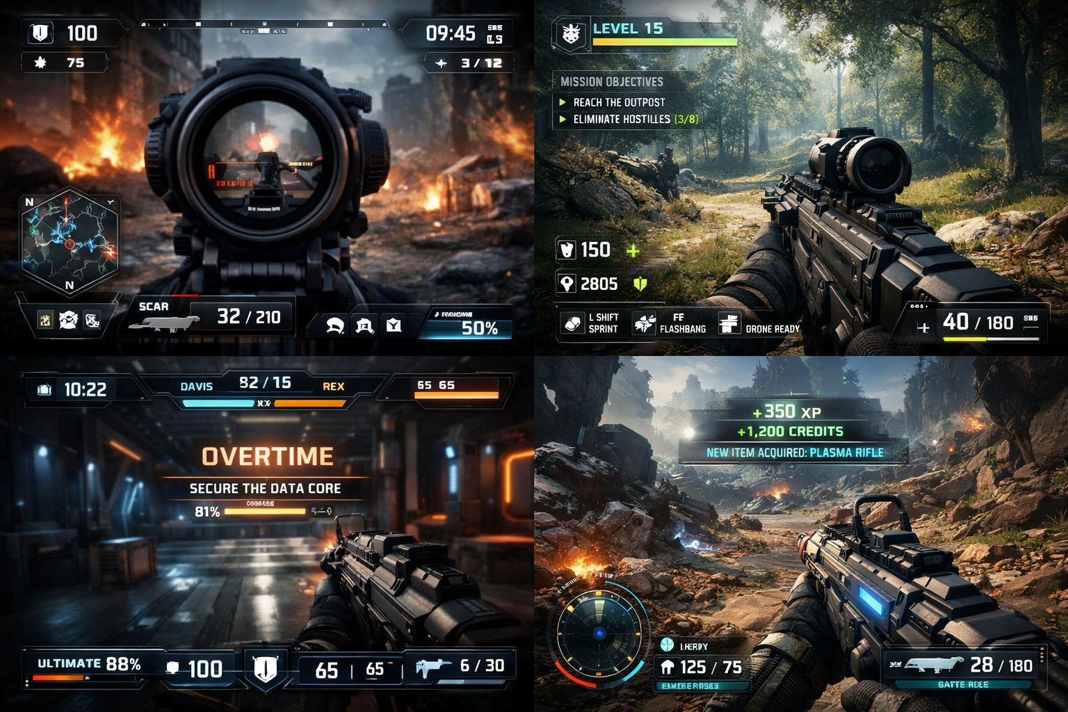 Oyun HUD tasarımı ve yerleşim örnekleri